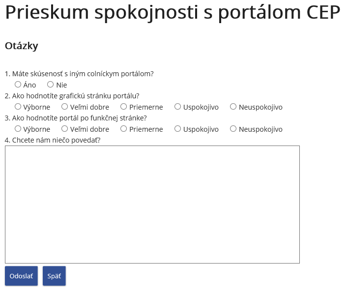 Obrazovka: Prieskum spokojnosti Obrazovka: Prieskum spokojnosti