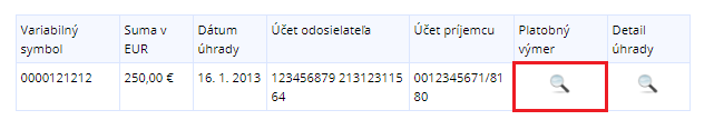 Obrázok: Zobrazenie detailu výmeru Obrázok: Zobrazenie detailu výmeru