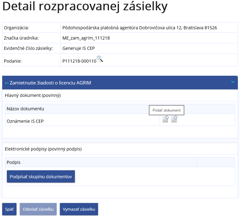 Obrázok: Detail rozpracovanej zásielky